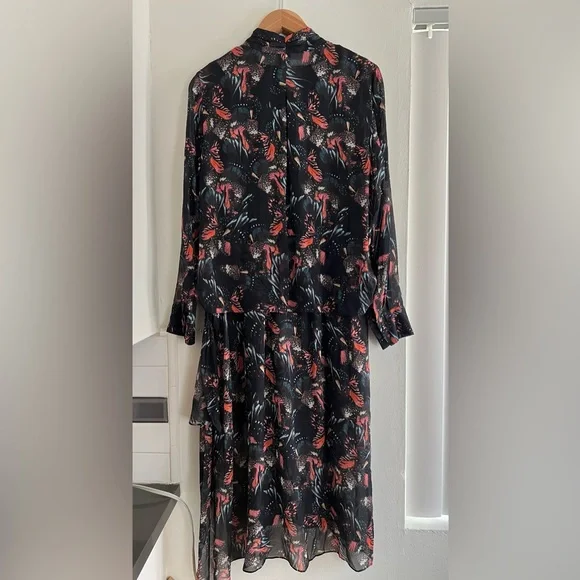 All Saints Valero Flutter Dress 8 - Picture 3 of 12